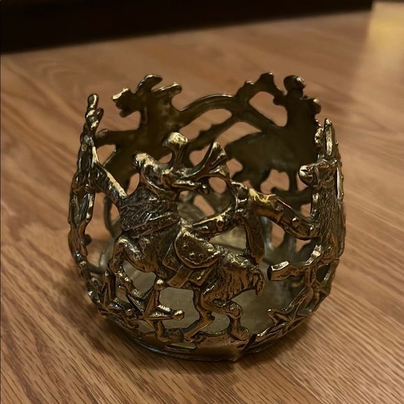 Other - Antique Brass Reindeer Decorative Bowl Vase Votive Holder